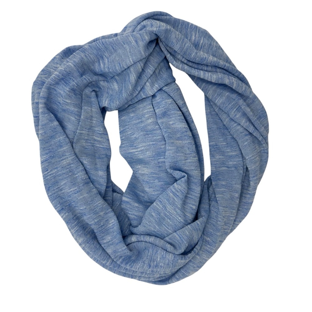 Heather Blue Infinity Scarf with Hidden Pocket